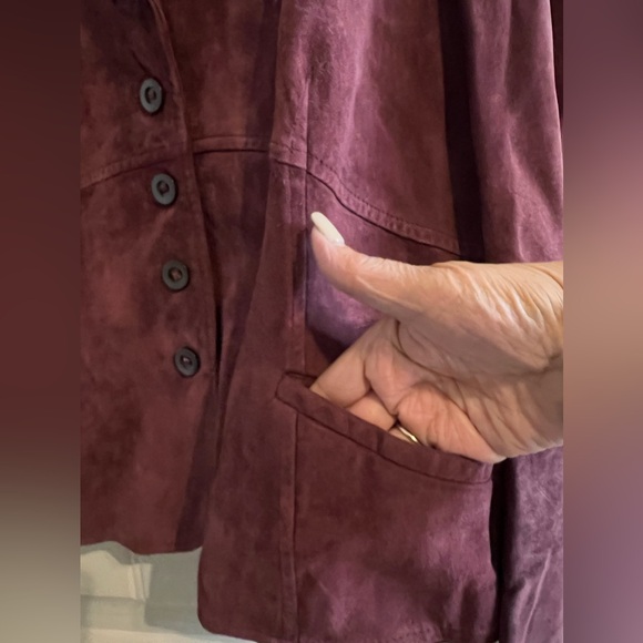 Women's Vintage I.E. Petite Mauve 100% Leather Jacket Size PXL (US 12-14) - Picture 9 of 16